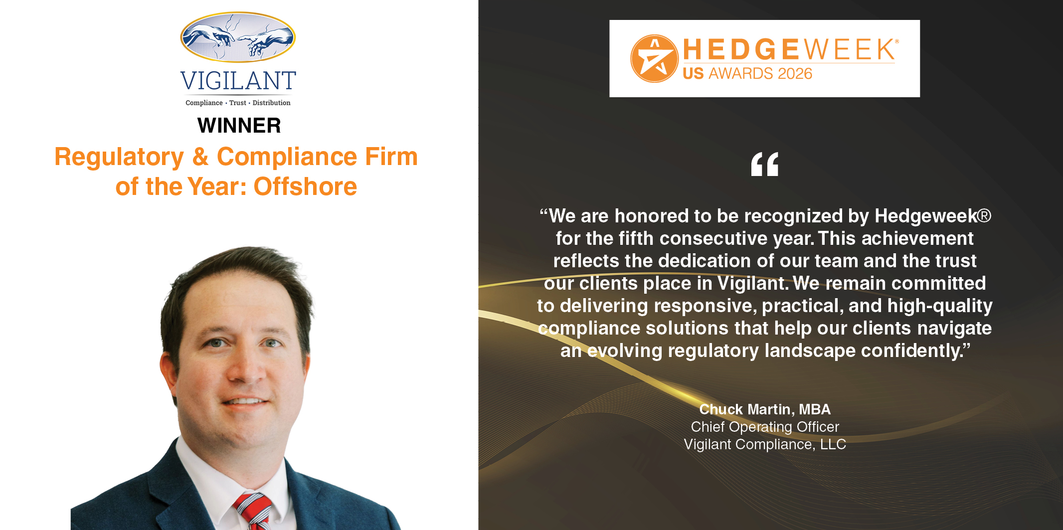 Vigilant Named Five-Time Hedgeweek Award Winner
